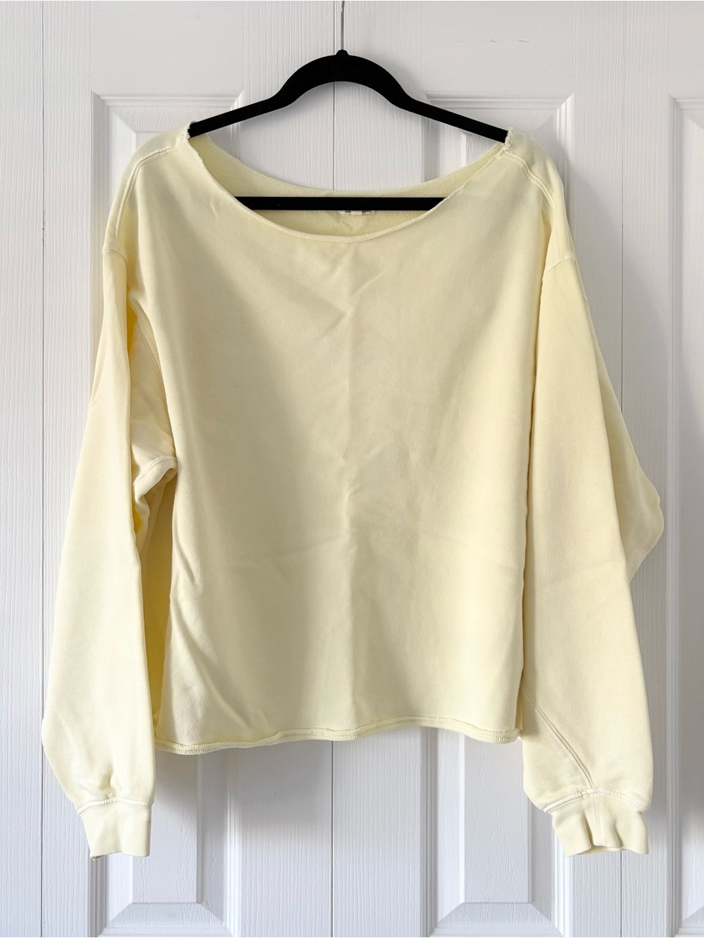 Aerie Yellow Off the Shoulder Alumni Sweatshirt